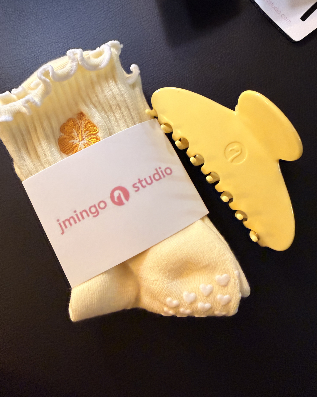 Yellow Hibiscus Grip Sock