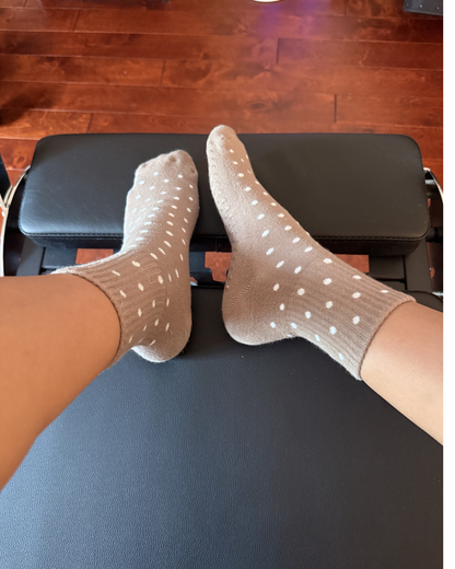 Sandy Polka Dots Grip Socks