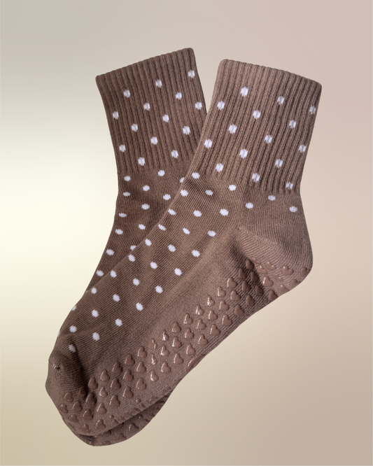 Sandy Polka Dots Grip Socks