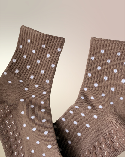 Sandy Polka Dots Grip Socks