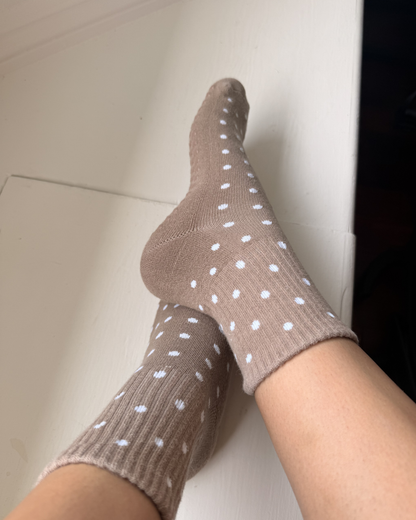 Sandy Polka Dots Grip Socks