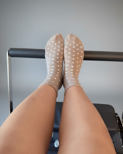 Sandy Polka Dots Grip Socks